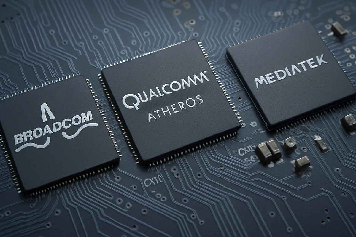 چیپ‌ست Broadcom Qualcomm Atheros، MediaTek و Realtek 